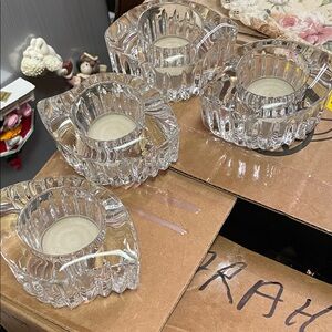 Mikado Set of 4 Clear Glass Candle Holders